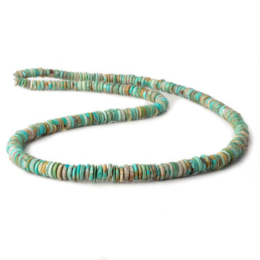 4-6mm Turquoise plain heshi beads 18 inch 305 pieces (ONLINE ORDER ONLY)
