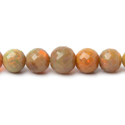 4-7.5mm Dark Golden Ethiopian Opal Faceted Rounds 18 inch 91 Beads AA (ONLINE ORDER ONLY)