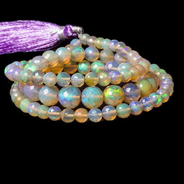 4-7.5mm Ethiopian Opal faceted round beads 16 inch 91 pieces (ONLINE ORDER ONLY)