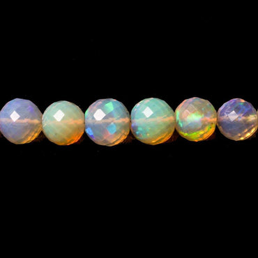 4-7.5mm Ethiopian Opal faceted round beads 16 inch 91 pieces (ONLINE ORDER ONLY)