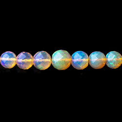 4-7.5mm Ethiopian Opal Faceted Round Beads 17 inch 96 pieces AAA (ONLINE ORDER ONLY)