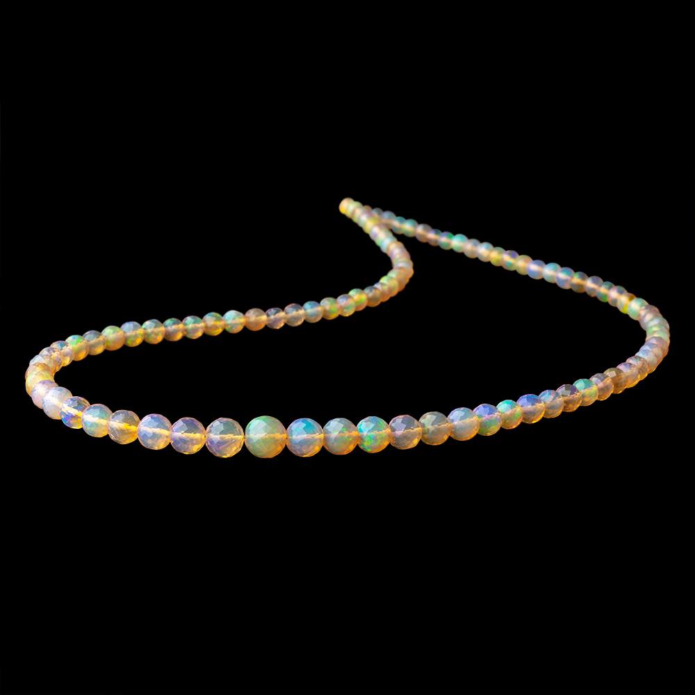 4-7.5mm Ethiopian Opal Faceted Round Beads 17 inch 96 pieces AAA (ONLINE ORDER ONLY)