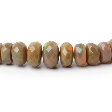 4-7.5mm Olive Brown Ethiopian Opal Faceted Rondelles 16.5 inch 154 Beads (ONLINE ORDER ONLY)
