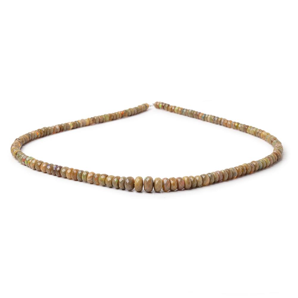 4-7.5mm Olive Brown Ethiopian Opal Faceted Rondelles 16.5 inch 154 Beads (ONLINE ORDER ONLY)