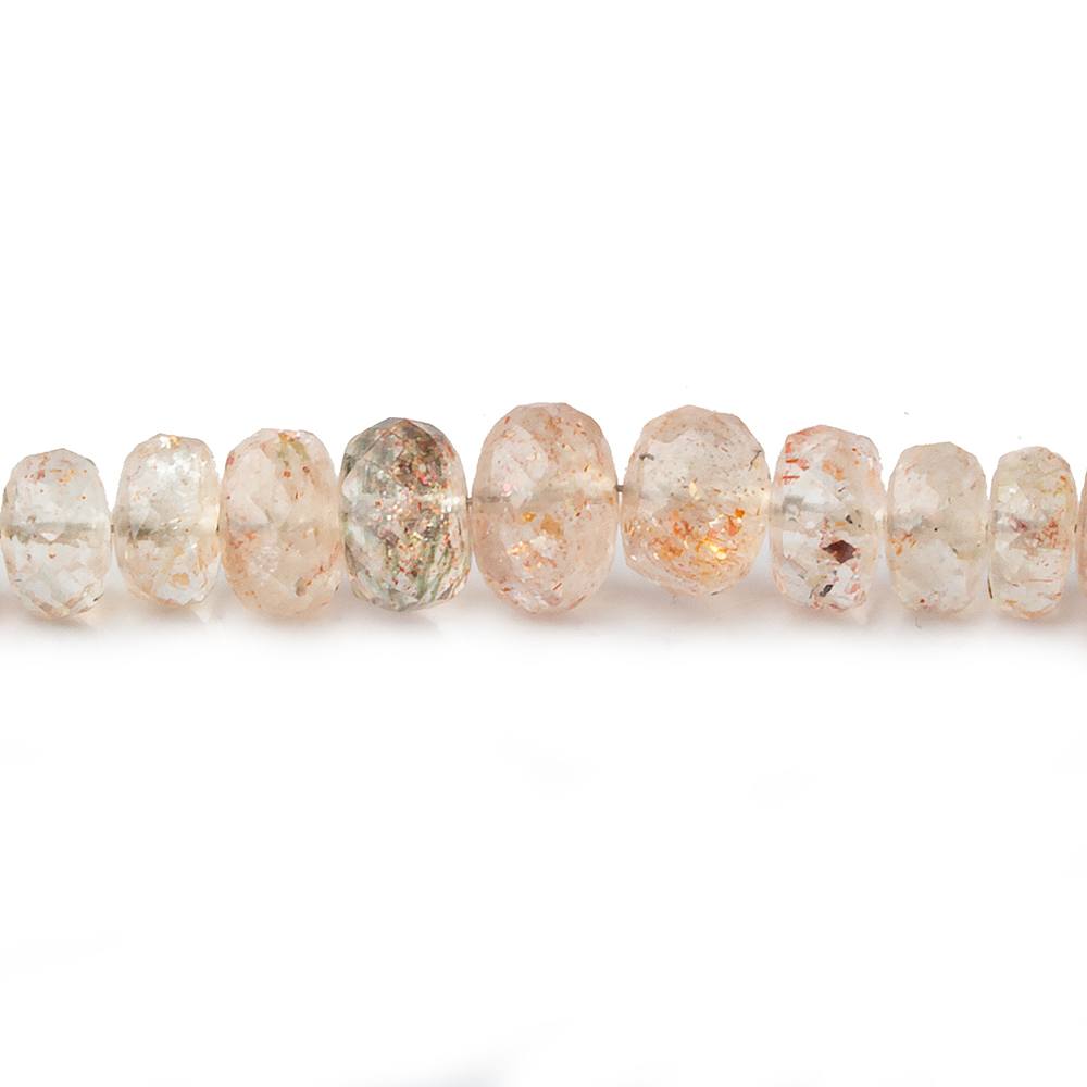 4-7.5mm Oregon Sunstone faceted rondelle beads 18 inch 133 pieces AA (ONLINE ORDER ONLY)