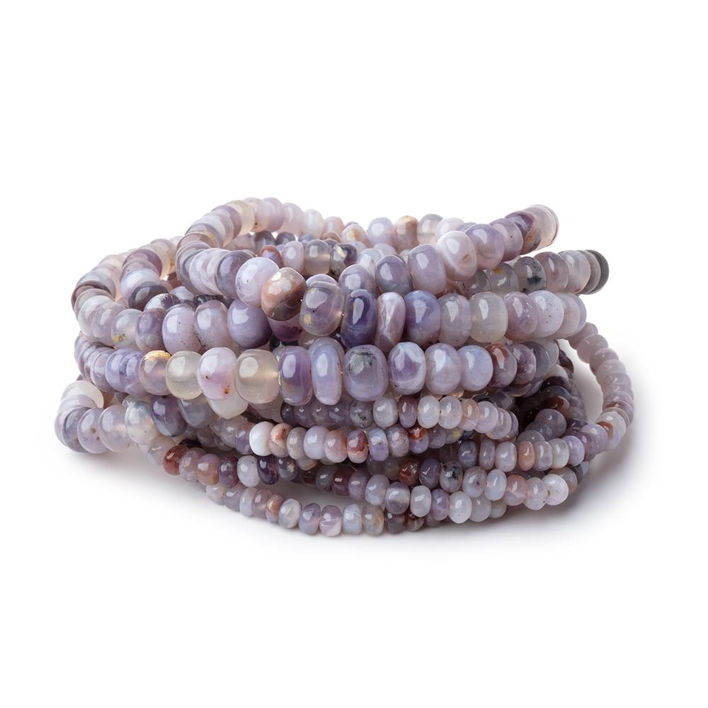 4-7.5mm Purple Chalcedony Plain Rondelles 18 inch 144 Beads (ONLINE ORDER ONLY)