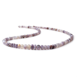 4-7.5mm Purple Chalcedony Plain Rondelles 18 inch 144 Beads (ONLINE ORDER ONLY)