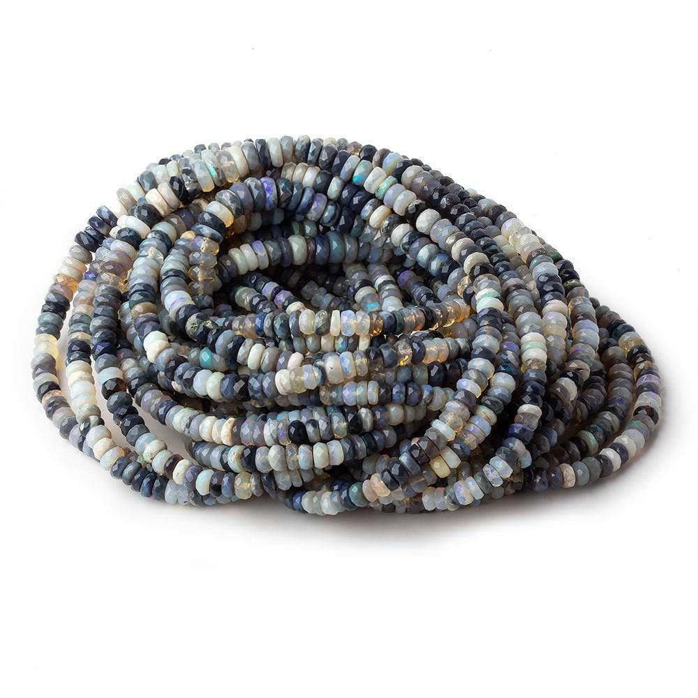 4-7mm Australian Multi Color Opal faceted rondelles 17.5 inch 190 pieces AA (ONLINE ORDER ONLY)