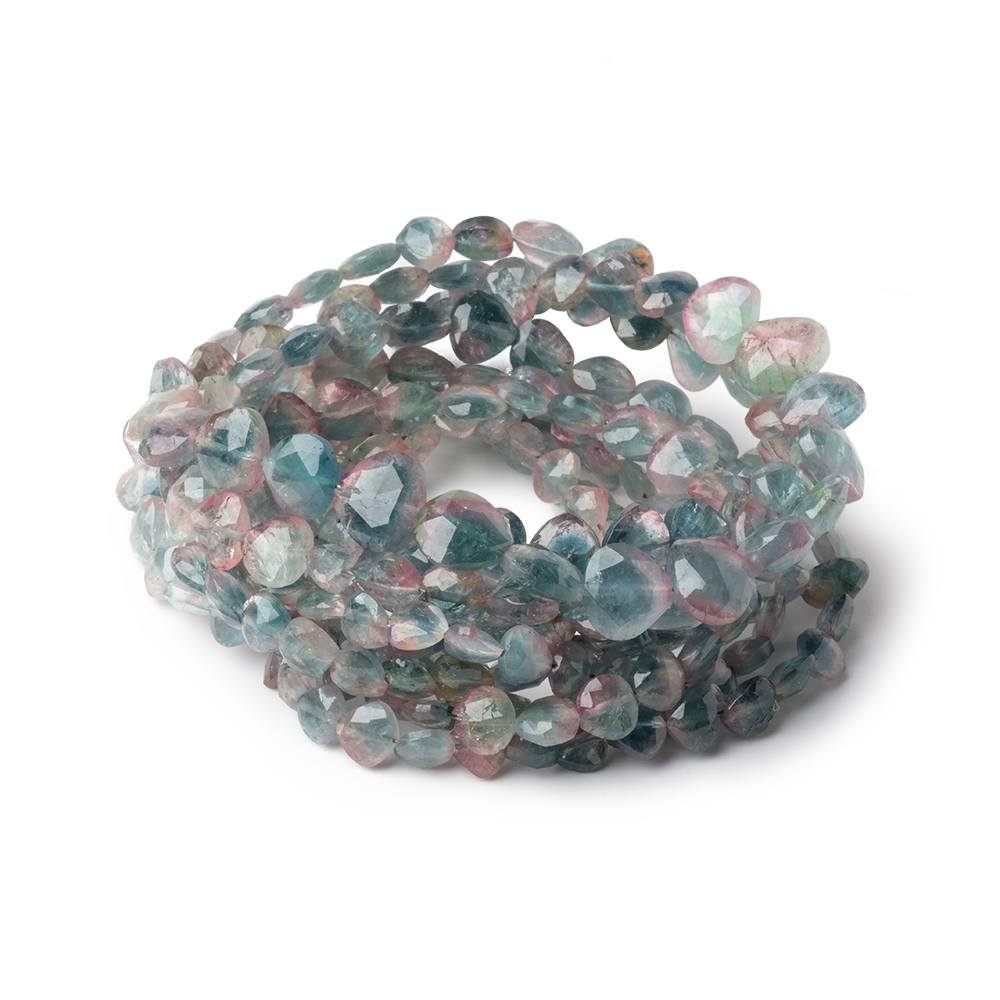 4-7mm Bi-Color Indicolite Tourmaline Faceted Heart 15.5 inch 75 Beads (ONLINE ORDER ONLY)