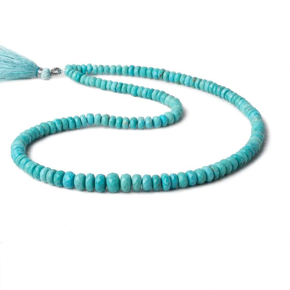 4-7mm Blue Turquoise faceted rondelles 16 inch 135 beads A (ONLINE ORDER ONLY)