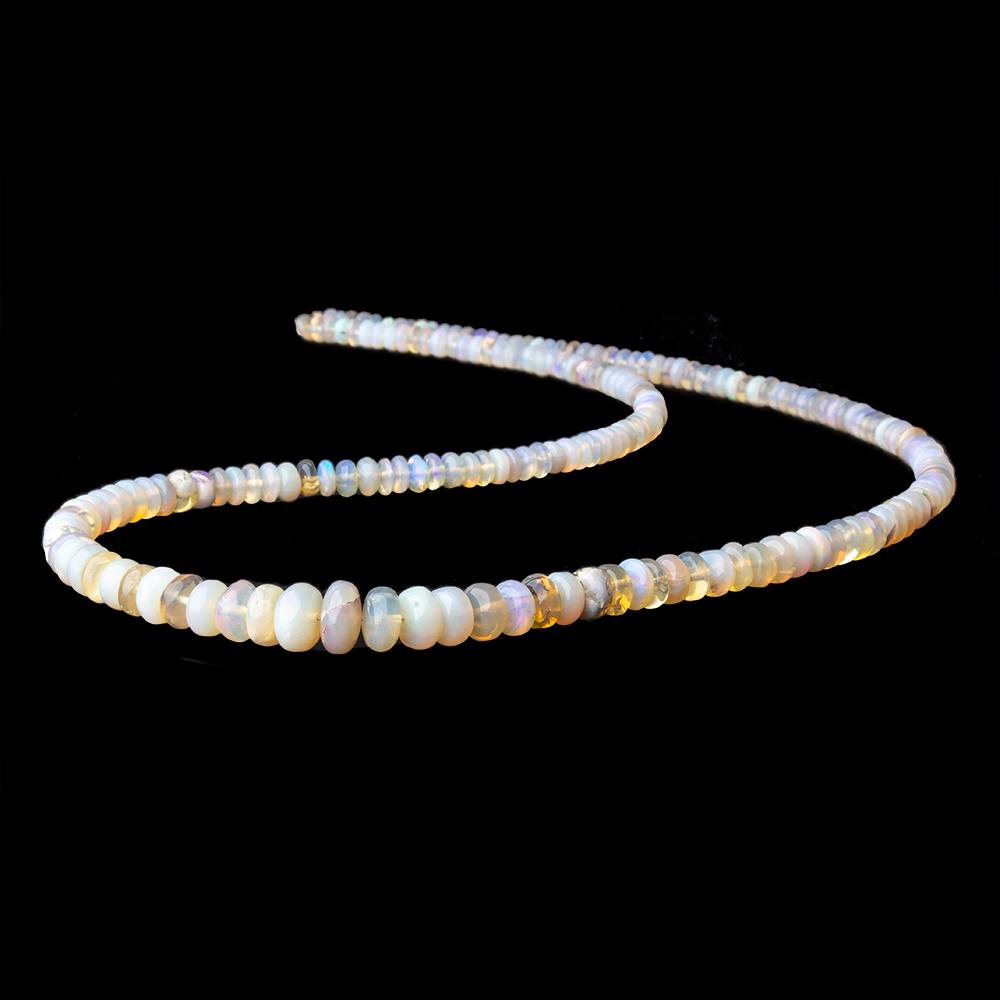 4-7mm Cream & Golden Australian Opal plain rondelles 18 inch 190 beads (ONLINE ORDER ONLY)