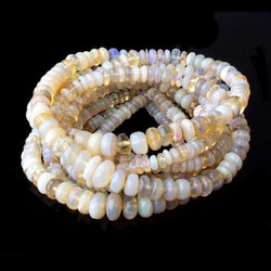 4-7mm Cream & Golden Australian Opal plain rondelles 18 inch 190 beads (ONLINE ORDER ONLY)