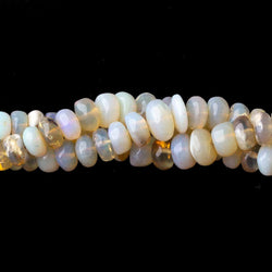 4-7mm Cream & Golden Australian Opal plain rondelles 18 inch 190 beads (ONLINE ORDER ONLY)