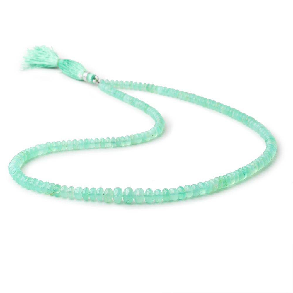 4-7mm Green Tanzanian Opal plain rondelles 18 inch 169 beads AA (ONLINE ORDER ONLY)