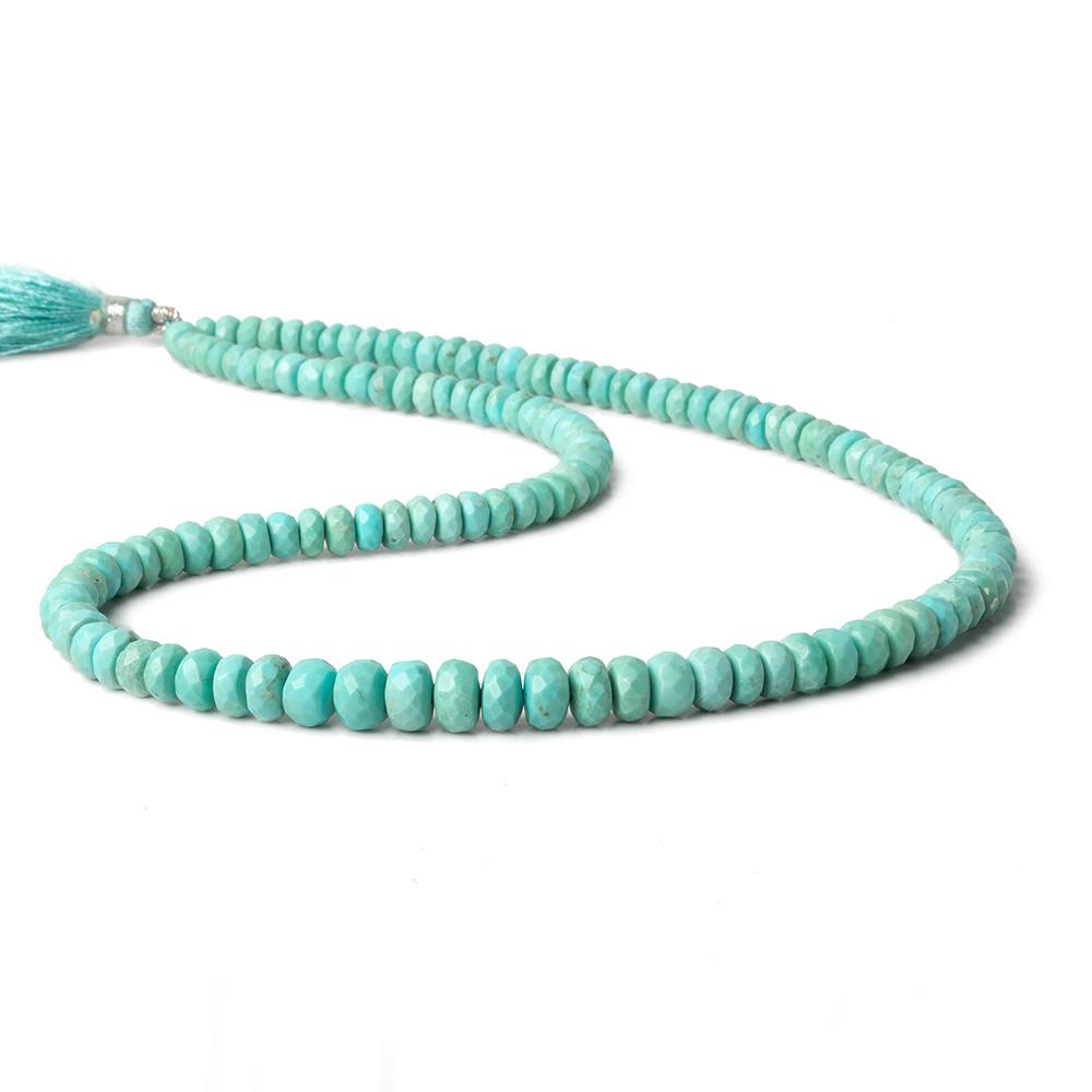 4-7mm Greenish Blue Turquoise faceted rondelles 16 inch 125 beads A (ONLINE ORDER ONLY)