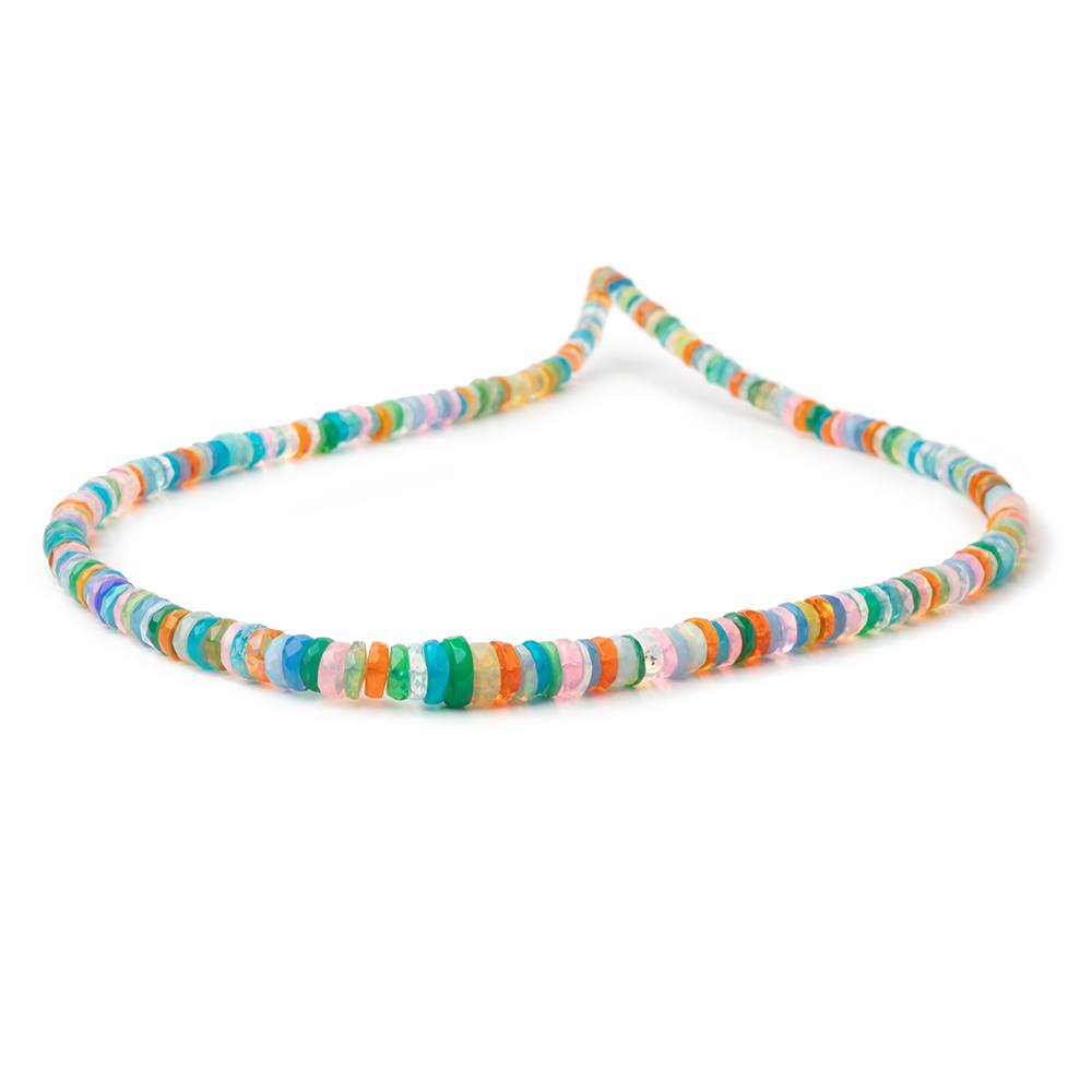 4-7mm Multi Color Ethiopian Opal Faceted Heishi 15.5 inch 240 Beads AA (ONLINE ORDER ONLY)