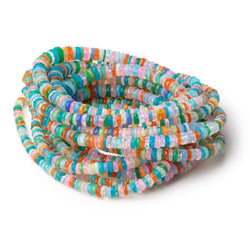4-7mm Multi Color Ethiopian Opal Faceted Heishi 15.5 inch 240 Beads AA (ONLINE ORDER ONLY)
