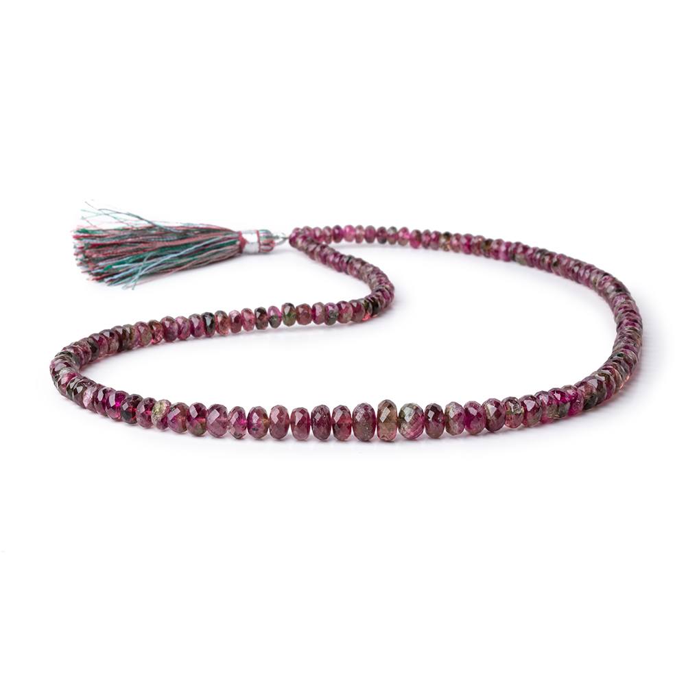 4-7mm Multi Color Rubellite Tourmaline Faceted Rondelles 16 inch 139 Beads AA (ONLINE ORDER ONLY)