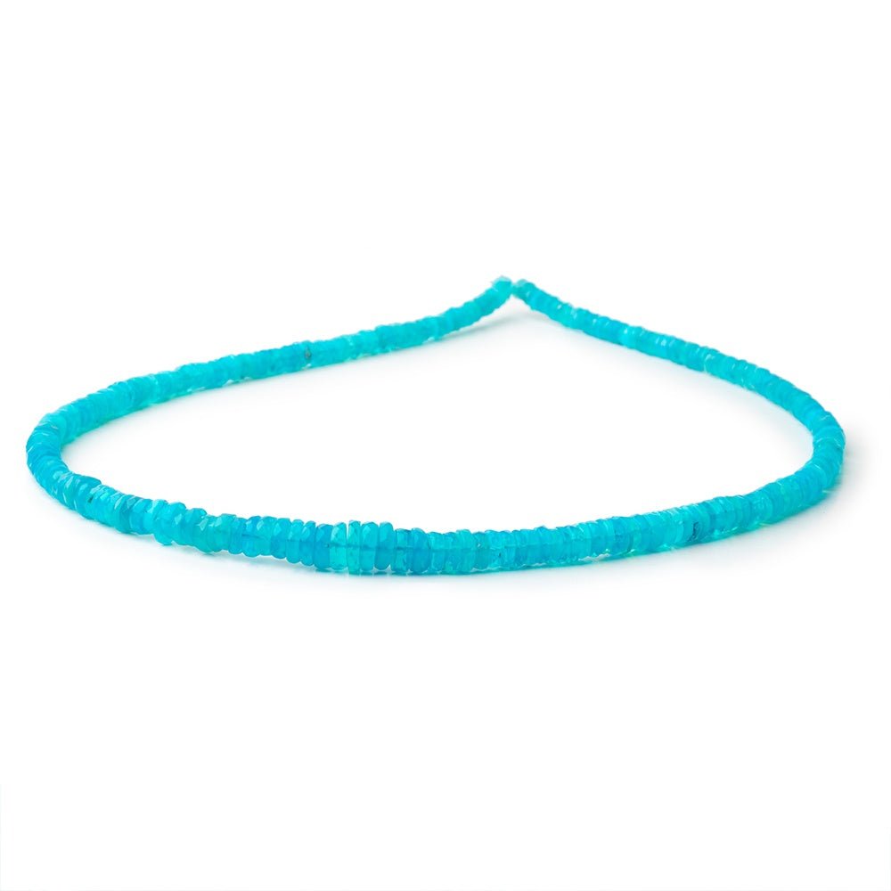 4-7mm Neon Blue Ethiopian Opal Faceted Heishi 14 inch 200 Beads AA (ONLINE ORDER ONLY)