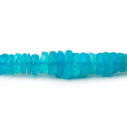4-7mm Neon Blue Ethiopian Opal Faceted Heishi 14 inch 200 Beads AA (ONLINE ORDER ONLY)