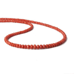 2-4mm Natural Red Italian Coral faceted rondelles 18 inch 170 pieces AA (ONLINE ORDER ONLY)