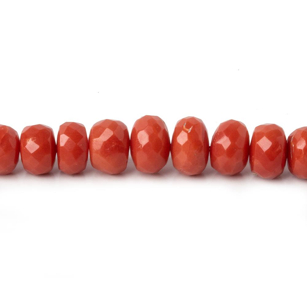 2-4mm Natural Red Italian Coral faceted rondelles 18 inch 170 pieces AA (ONLINE ORDER ONLY)