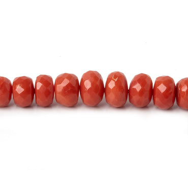 2-4mm Natural Red Italian Coral faceted rondelles 18 inch 170 pieces AA (ONLINE ORDER ONLY)