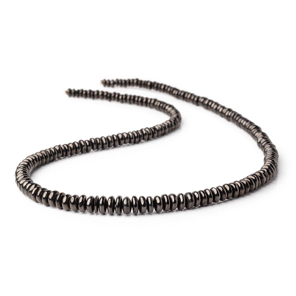 4-7mm Shungite Plain Rondelle Beads 18 inch 190 pieces (ONLINE ORDER ONLY)