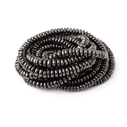 4-7mm Shungite Plain Rondelle Beads 18 inch 190 pieces (ONLINE ORDER ONLY)