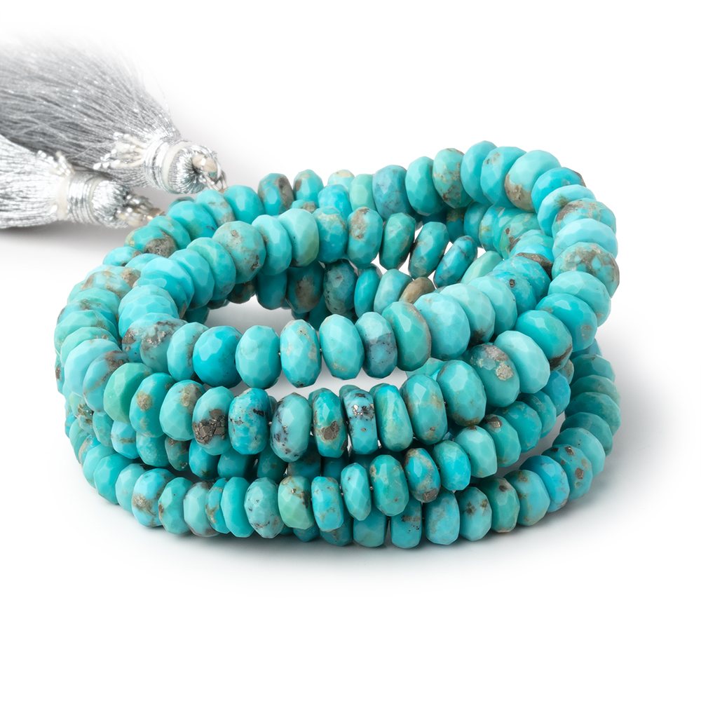 4-7mm Sleeping Beauty Turquoise Faceted Rondelle Beads 16 inch 240 pieces AA (ONLINE ORDER ONLY)