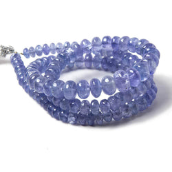4-7mm Tanzanite Beads Plain Rondelle, A Grade 16 inch 117 pieces (ONLINE ORDER ONLY)