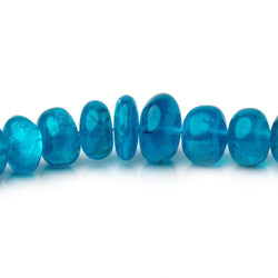 4-8.5mm Neon Blue Apatite Plain Rondelle Beads 18 inch 139 pieces AA (ONLINE ORDER ONLY)