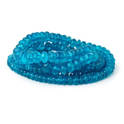 4-8.5mm Neon Blue Apatite Plain Rondelle Beads 18 inch 139 pieces AA (ONLINE ORDER ONLY)