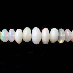 4-8mm Cream White Ethiopian Opal Plain Rondelles 16 inch 119 beads AA (ONLINE ORDER ONLY)