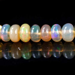 4-8mm Cream White Ethiopian Opal Plain Rondelles 16 inch 119 beads AA (ONLINE ORDER ONLY)