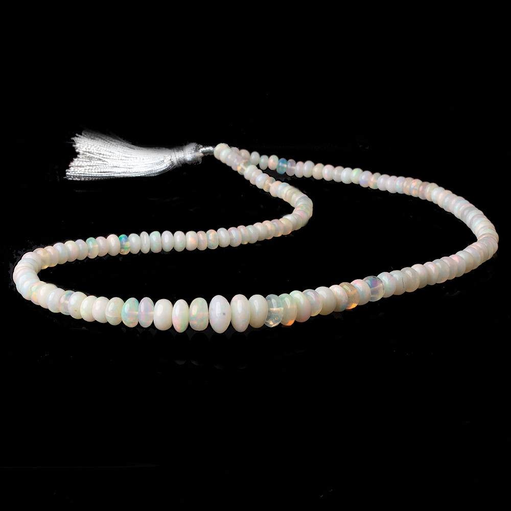 4-8mm Cream White Ethiopian Opal Plain Rondelles 16 inch 119 beads AA (ONLINE ORDER ONLY)