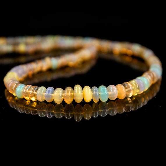 4-8mm Cream White Ethiopian Opal Plain Rondelles 16 inch 119 beads AA (ONLINE ORDER ONLY)