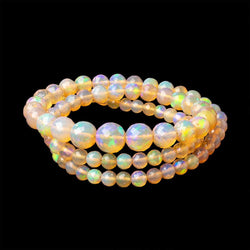 4-8mm Golden Ethiopian Opal Faceted Rounds 18 inch 94 Beads AAA (ONLINE ORDER ONLY)