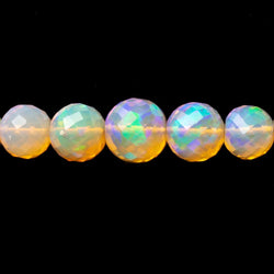 4-8mm Golden Ethiopian Opal Faceted Rounds 18 inch 94 Beads AAA (ONLINE ORDER ONLY)