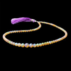 4-8mm Golden Ethiopian Opal Faceted Rounds 18 inch 94 Beads AAA (ONLINE ORDER ONLY)
