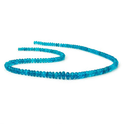 4-8mm Neon Blue Apatite Plain Rondelle Beads 18 inch 156 pieces A (ONLINE ORDER ONLY)