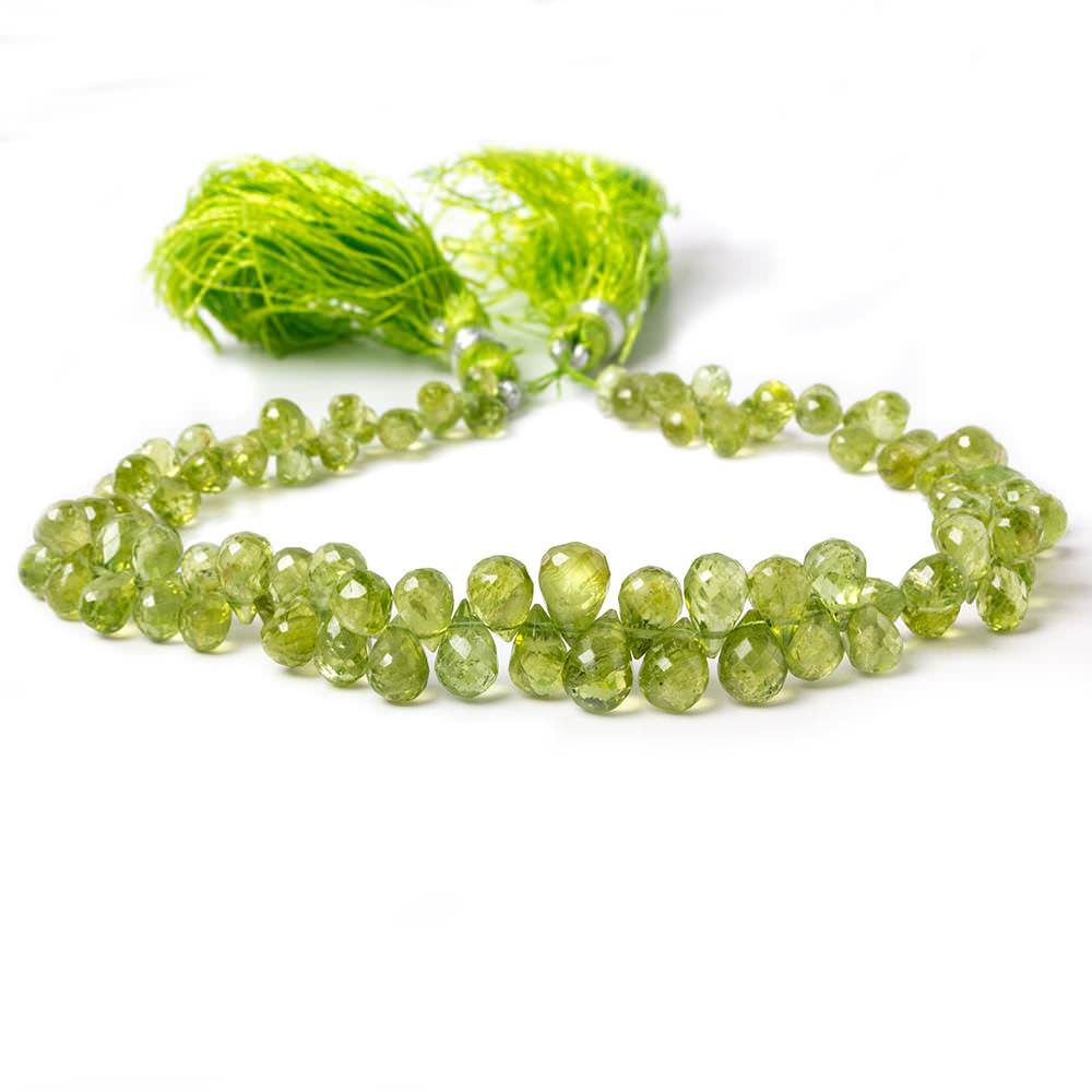 4-8mm Peridot Beads Tear Drop Briolette 9.25 inch 94 pieces (ONLINE ORDER ONLY)