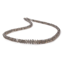 4-8mm Platinum Grey Moonstone plain rondelles 18 inch 150 beads (ONLINE ORDER ONLY)