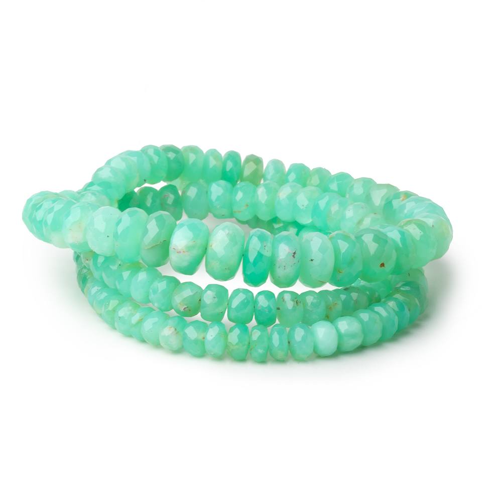4-8mm Prase Opal Faceted Rondelle Beads 18 inch 140 pieces A (ONLINE ORDER ONLY)