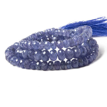 4-8mm Tanzanite Beads Faceted Rondelle, AA Grade 16 inch 113 pieces (ONLINE ORDER ONLY)