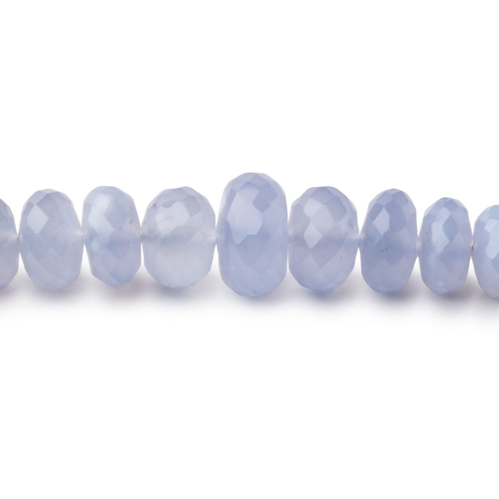 4-9mm Natural Blue Chalcedony faceted rondelle beads 18 inch 145 pieces AA (ONLINE ORDER ONLY)