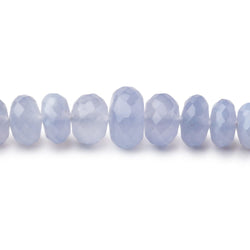 4-9mm Natural Blue Chalcedony faceted rondelle beads 18 inch 145 pieces AA (ONLINE ORDER ONLY)