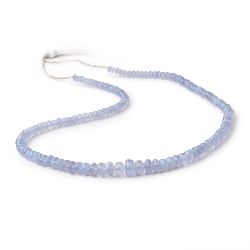 4-9mm Natural Blue Chalcedony faceted rondelle beads 18 inch 145 pieces AA (ONLINE ORDER ONLY)