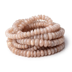 4-9mm Peach Moonstone Plain Rondelle Beads 18 inch 124 pieces (ONLINE ORDER ONLY)