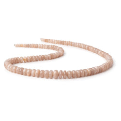 4-9mm Peach Moonstone Plain Rondelle Beads 18 inch 124 pieces (ONLINE ORDER ONLY)